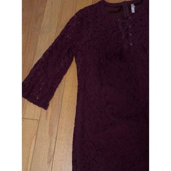 Xhilaration women's Purple Lace Long Sleeve lined Tunic Dress size large - Picture 2 of 10
